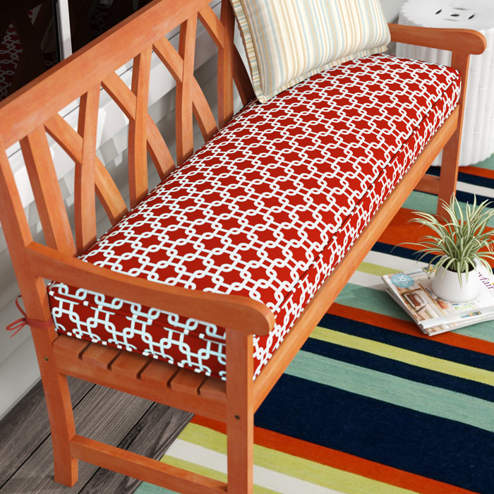 Beachcrest Home Bridgewood Knotted Indoor/Outdoor Bench Cushion